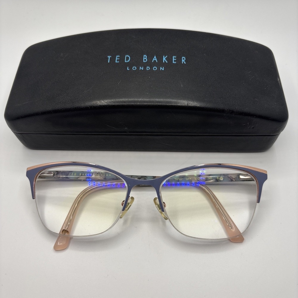 Ted Baker TW507 GRY Grey Rose Gold Women's Eyeglasses Frames 55-17-140 w/case